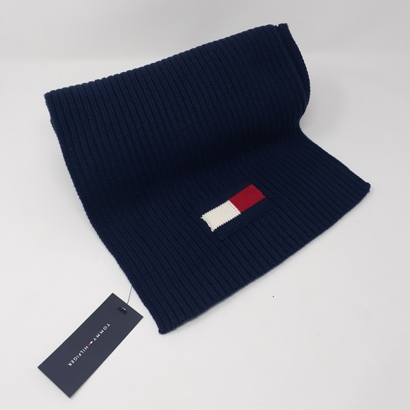 Tommy Hilfiger Wool Blend Flag Chunky Knit Scarf | Unisex | One Size NWT - Picture 6 of 8